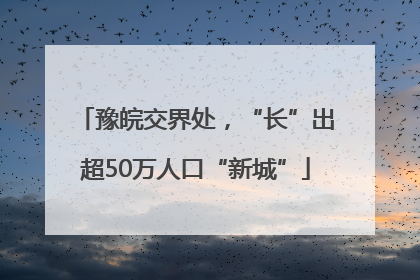 豫皖交界处，“长”出超50万人口“新城”